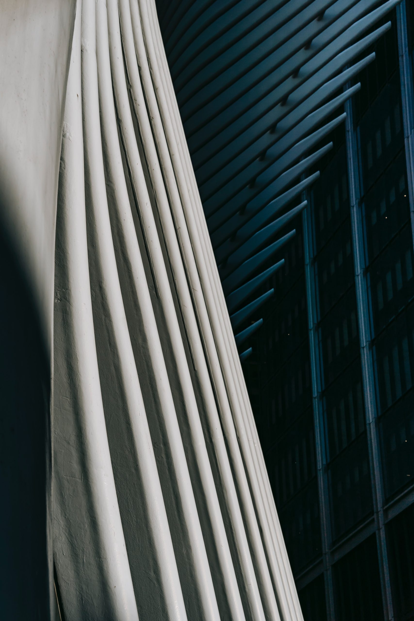 Curved architectural facade